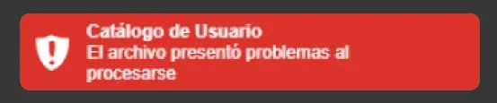 Revise si existe algún error en la estructura de su catálogo.