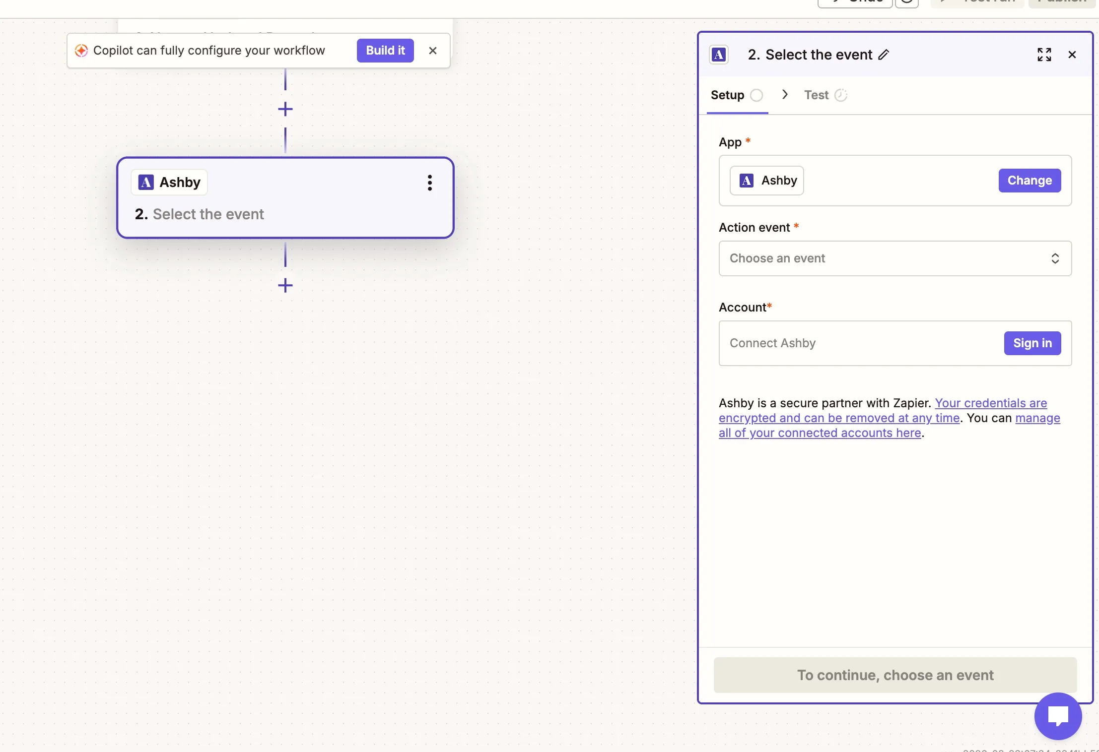 Creating an integration using Zapier as the action app. Creating an integration using Zapier as the action app.