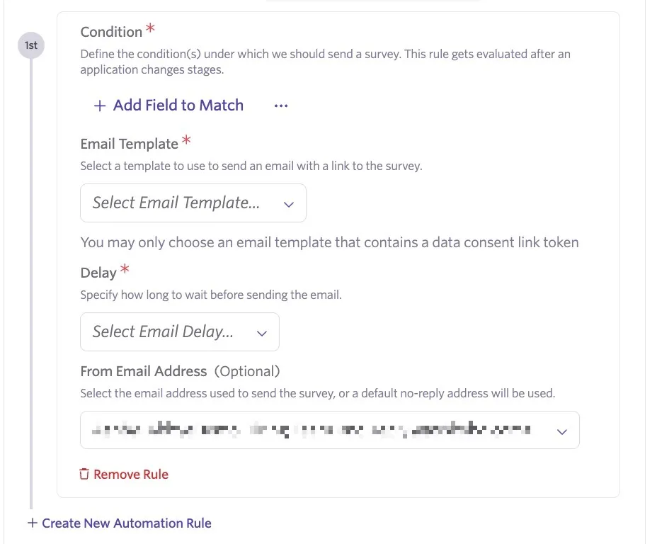 The menu to create a new automation rule. The menu to create a new automation rule.