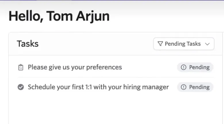 The screenshot shows the task list along with a status. The screenshot shows the task list along with a status.