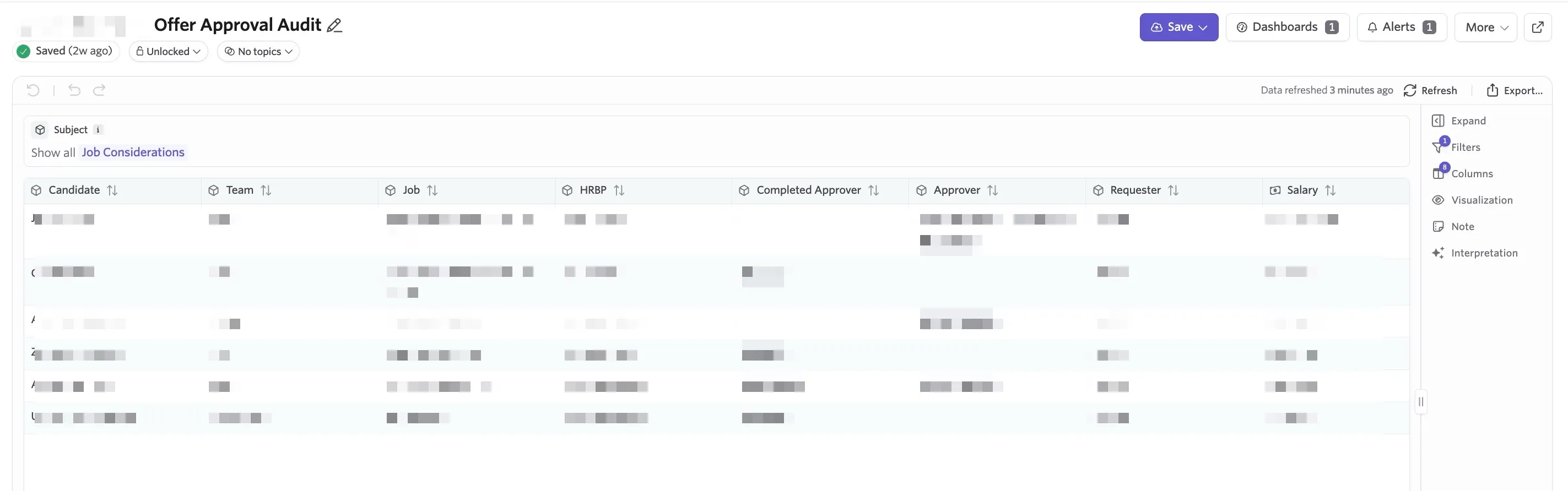 An example report for an offer approval audit An example report for an offer approval audit