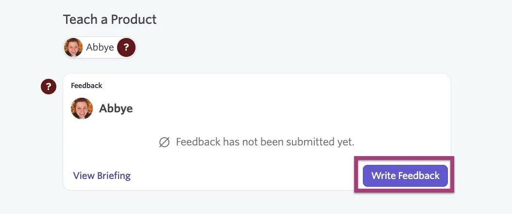 The write feedback button so you can leave feedback on behalf of another user.