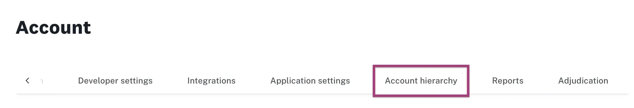 The account hierarchy tab in Checkr