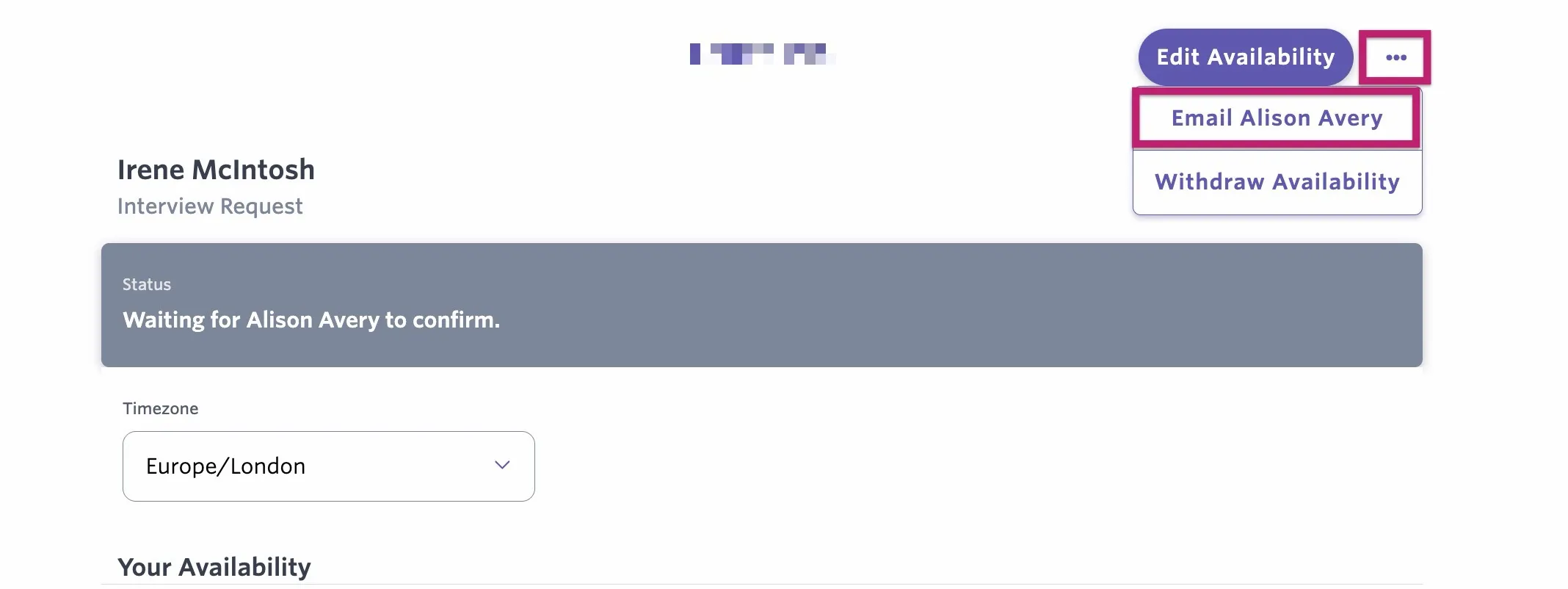The option to email the meeting organizer on the scheduling confirmation page. The option to email the meeting organizer on the scheduling confirmation page.