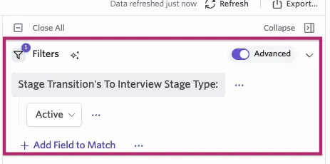 Screenshot showing the filters option in the right side panel. Screenshot showing the filters option in the right side panel.