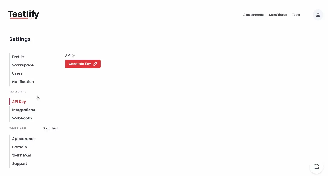testlify generate key.png testlify generate key.png