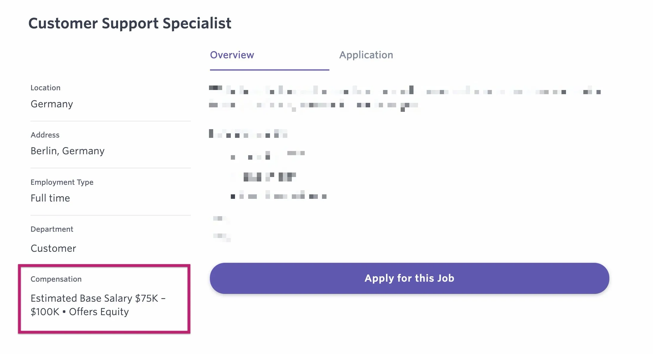 The compensation listed on a job posting. The compensation listed on a job posting.
