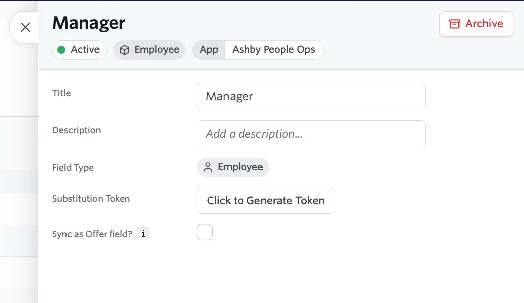 The edit option for an existing custom field in People Ops.