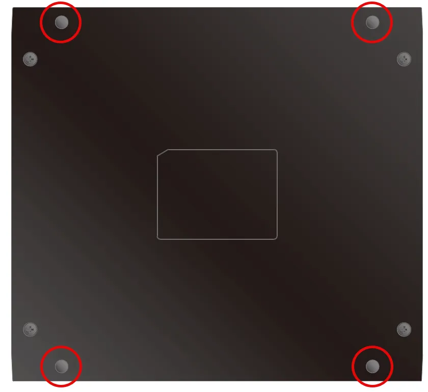 Remove the rubber plugs to access the mounting holes.