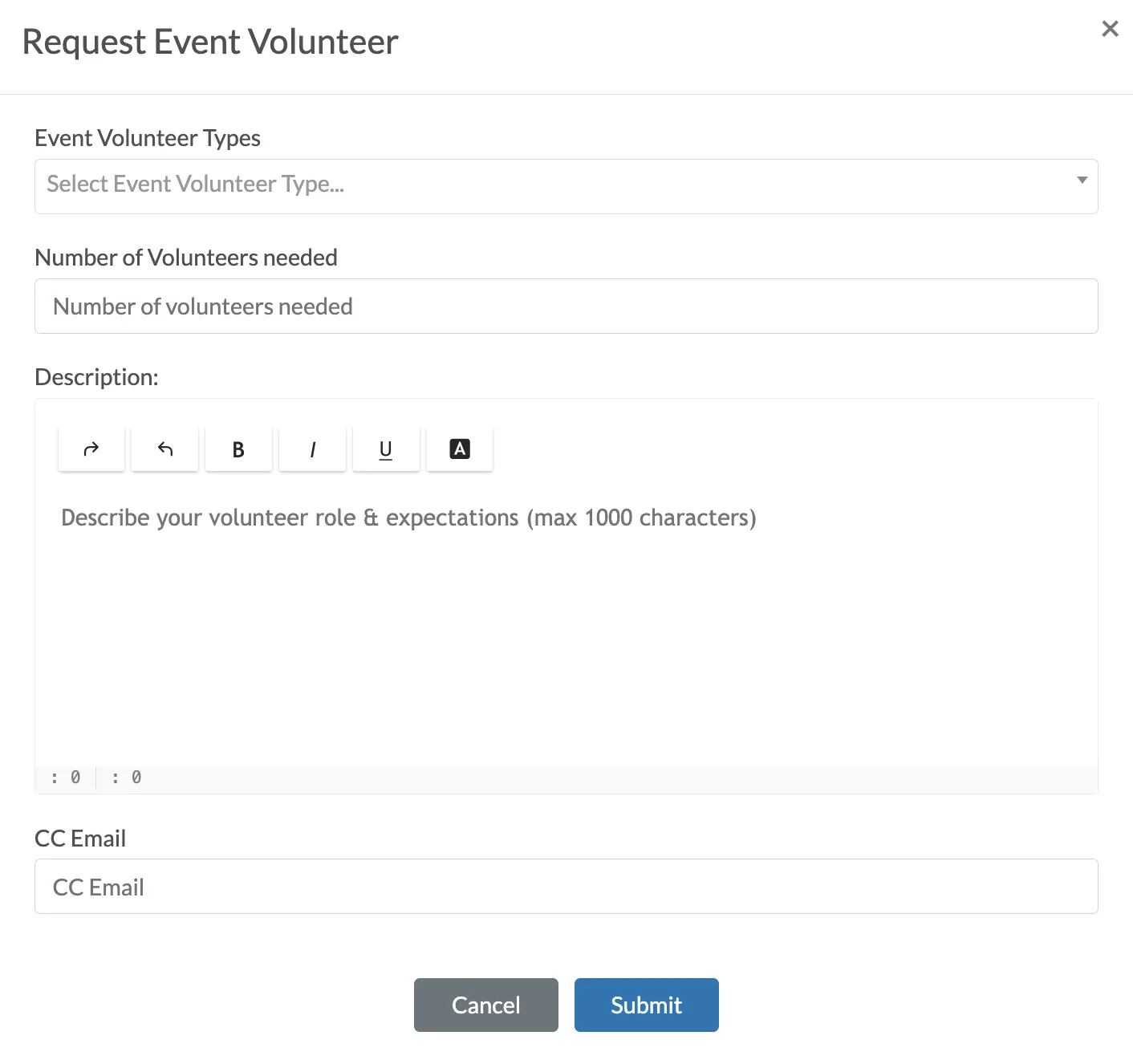 Volunteer request window. Volunteer request window.