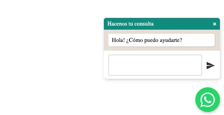 Botón de WhatApp con modal previo al chat