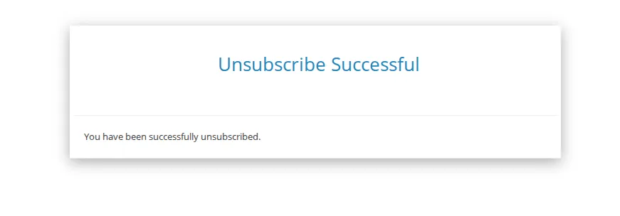 Default unsubscribe page