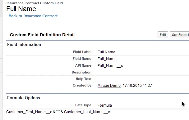 Formula for full name field