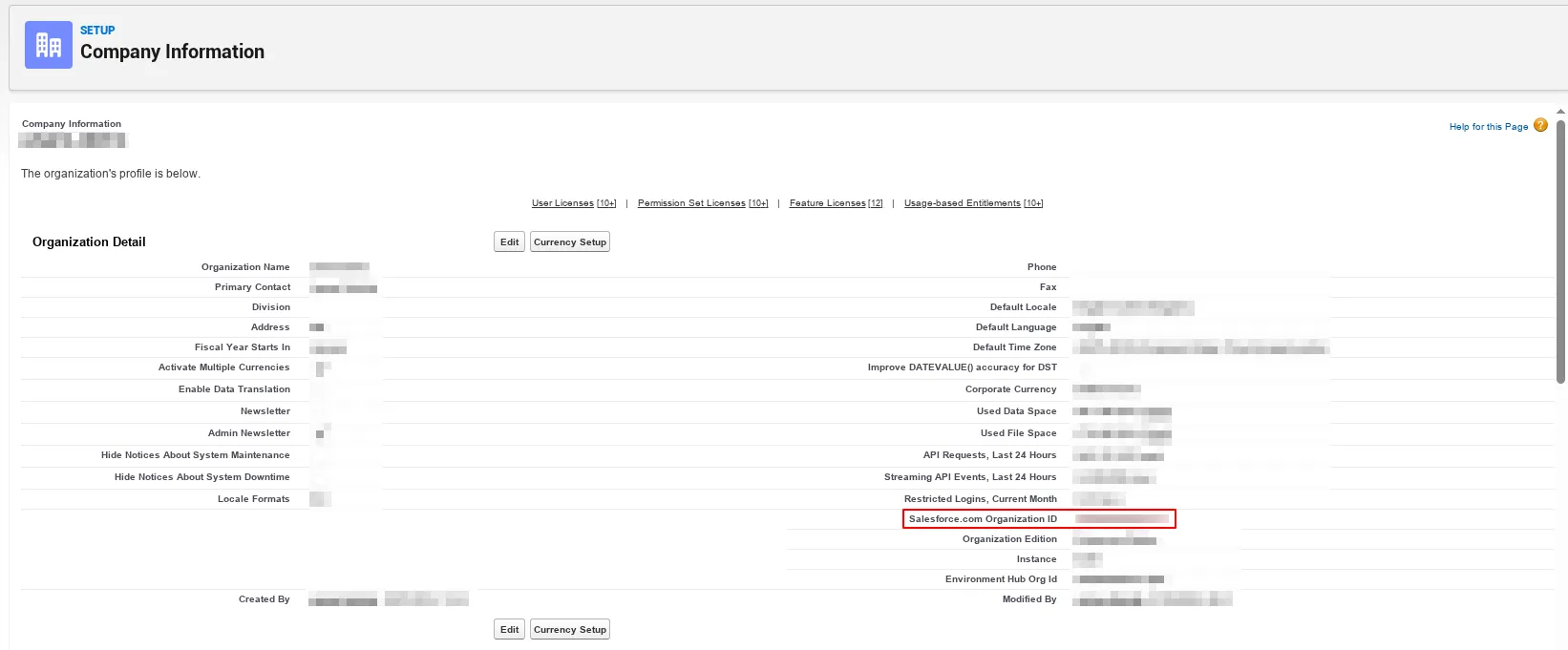 Salesforce.com Organization ID field