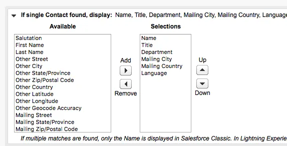 select fields to show on the SoftPhone select fields to show on the SoftPhone