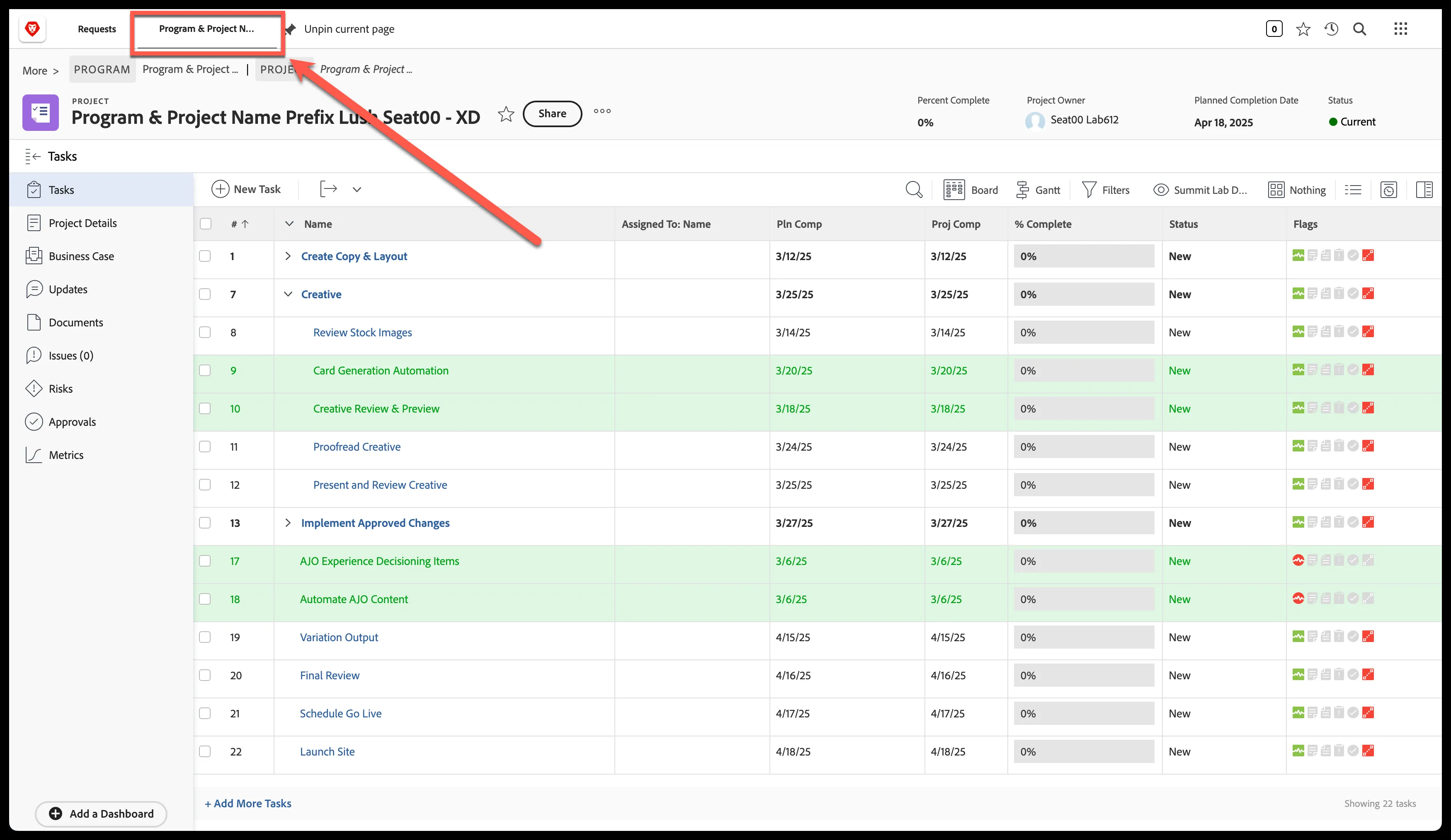 Workfront Tasks Work Breakdown Structure Workfront Tasks Work Breakdown Structure