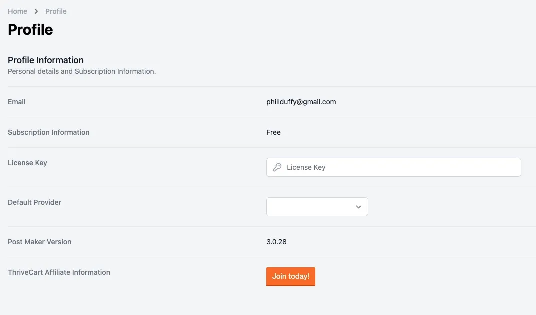 Profile Page