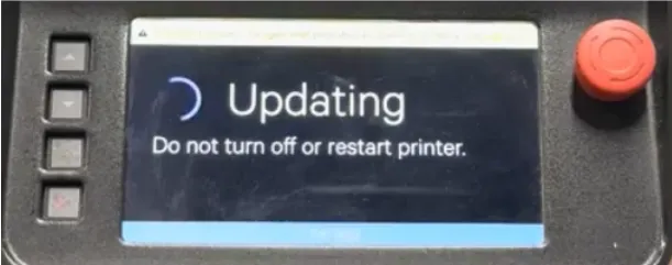 Printer during a software update