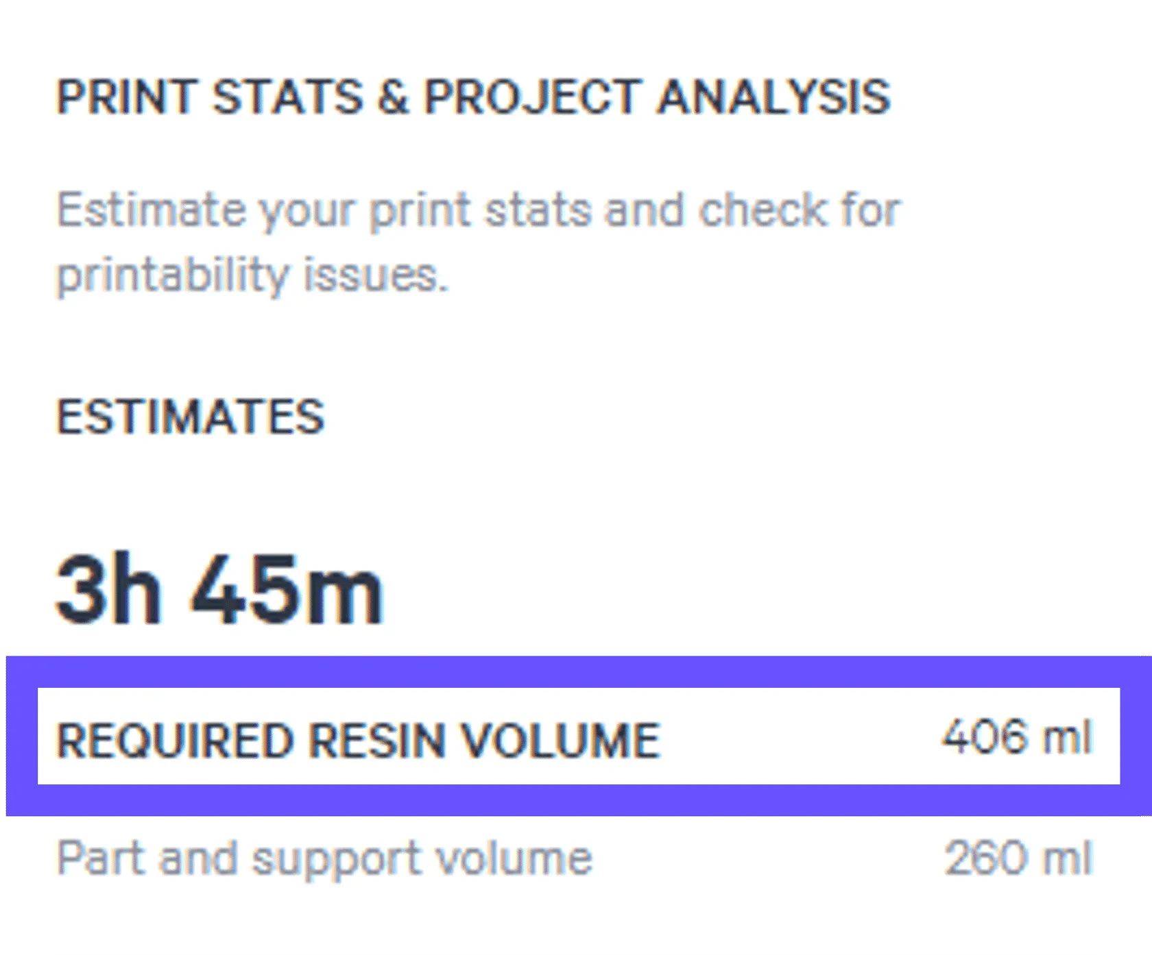 Required Resin Volume Required Resin Volume