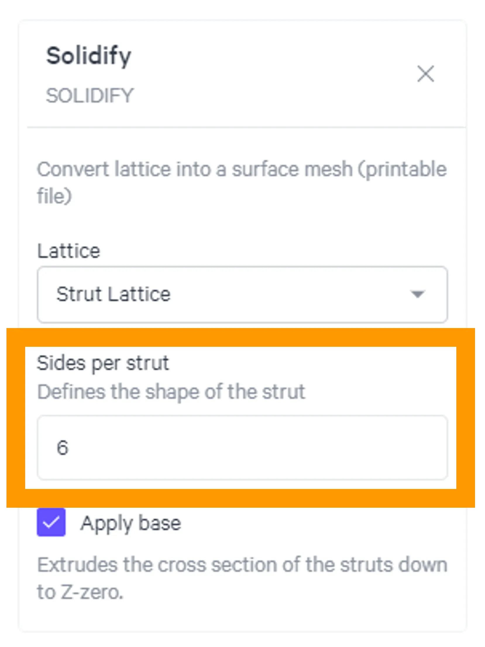 Sides per Strut Sides per Strut