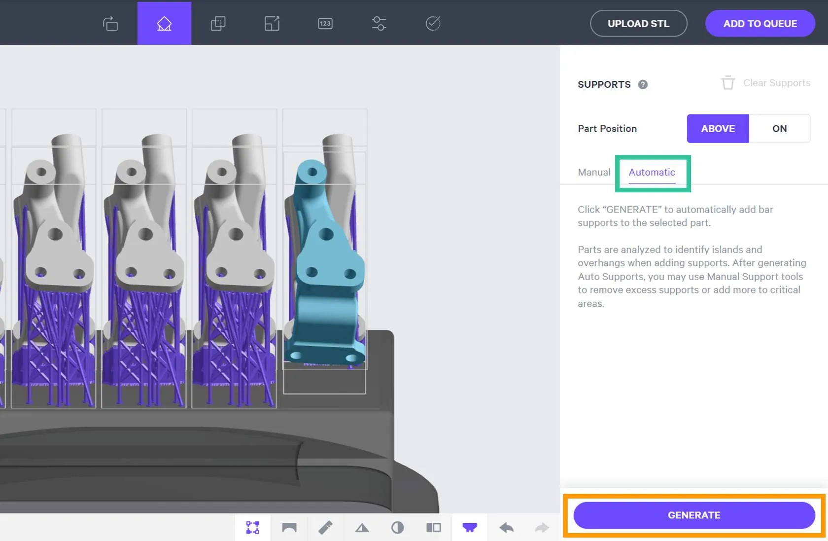 Select the Automatic tab for quick iterations, then click Generate.