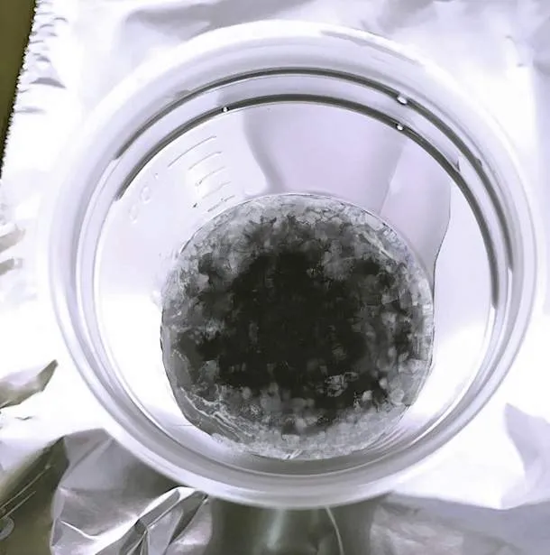 Substantial amount of salt crystals.