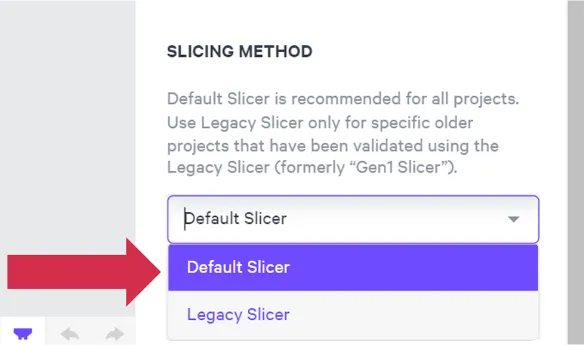 Example: Revised slicing options are visible in the Print Prep interface Example: Revised slicing options are visible in the Print Prep interface