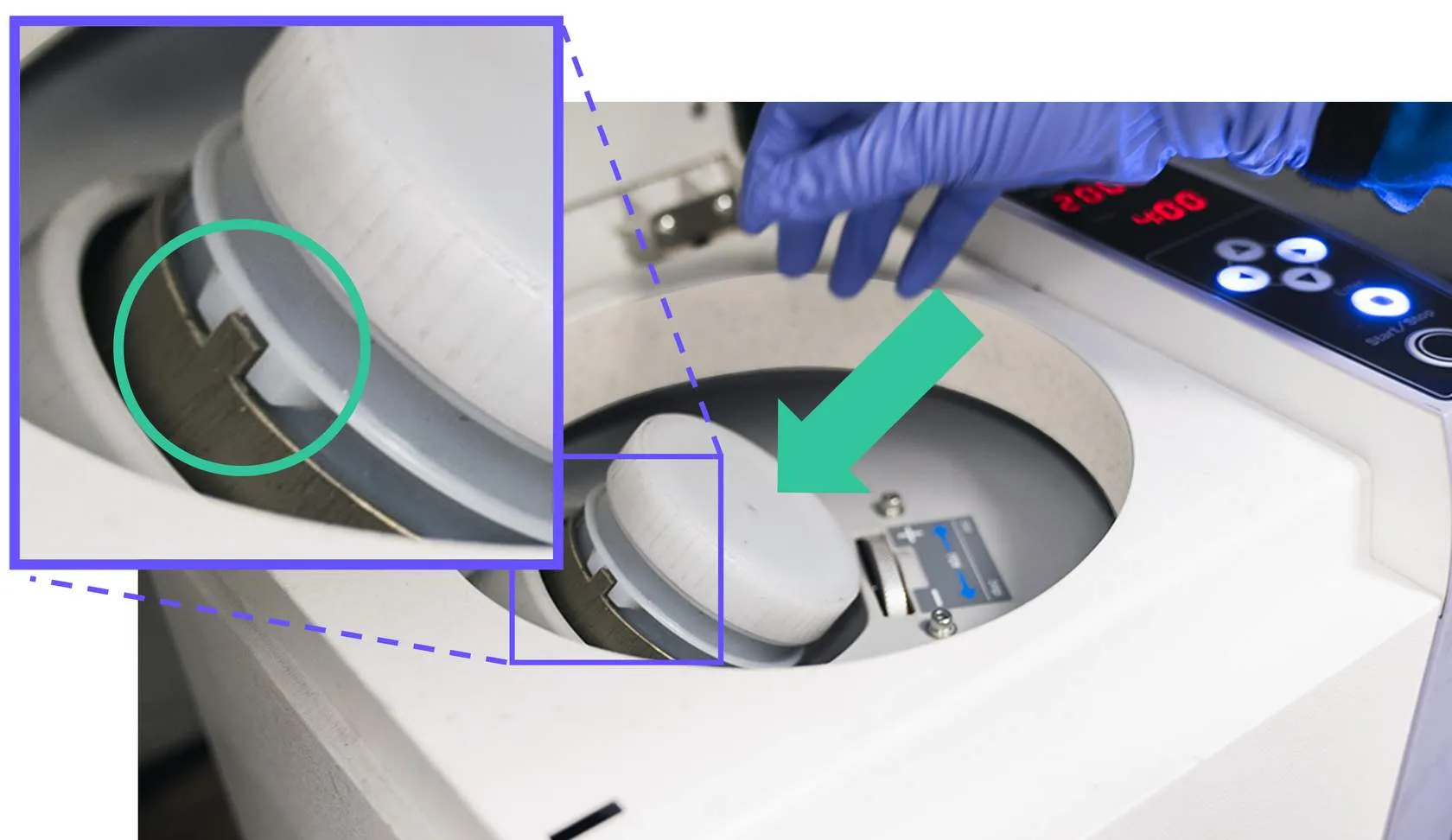 Ensure cup is aligned with tabs Ensure cup is aligned with tabs