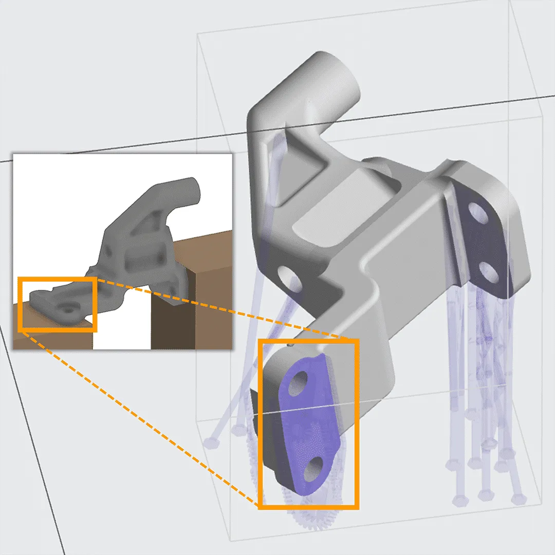 Purple highlighted surface to be in contact with another component when installed Purple highlighted surface to be in contact with another component when installed