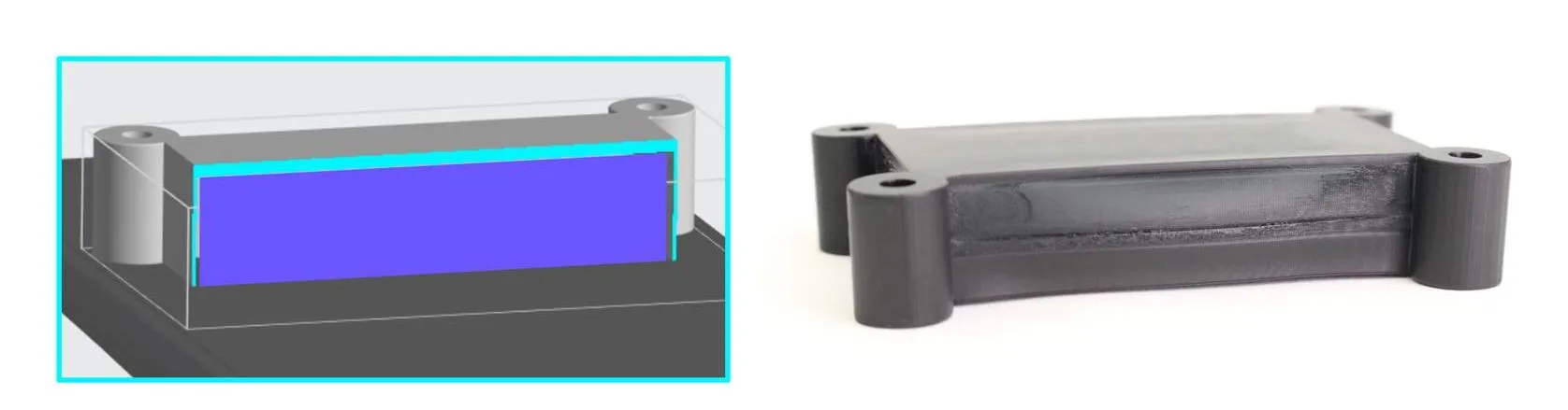 Four corner holes are unvented volumes that print fine Four corner holes are unvented volumes that print fine