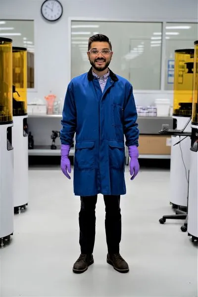 Individual wearing proper PPE