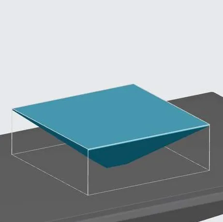 Small cross section on platform Large cross section late in print Small cross section on platform Large cross section late in print