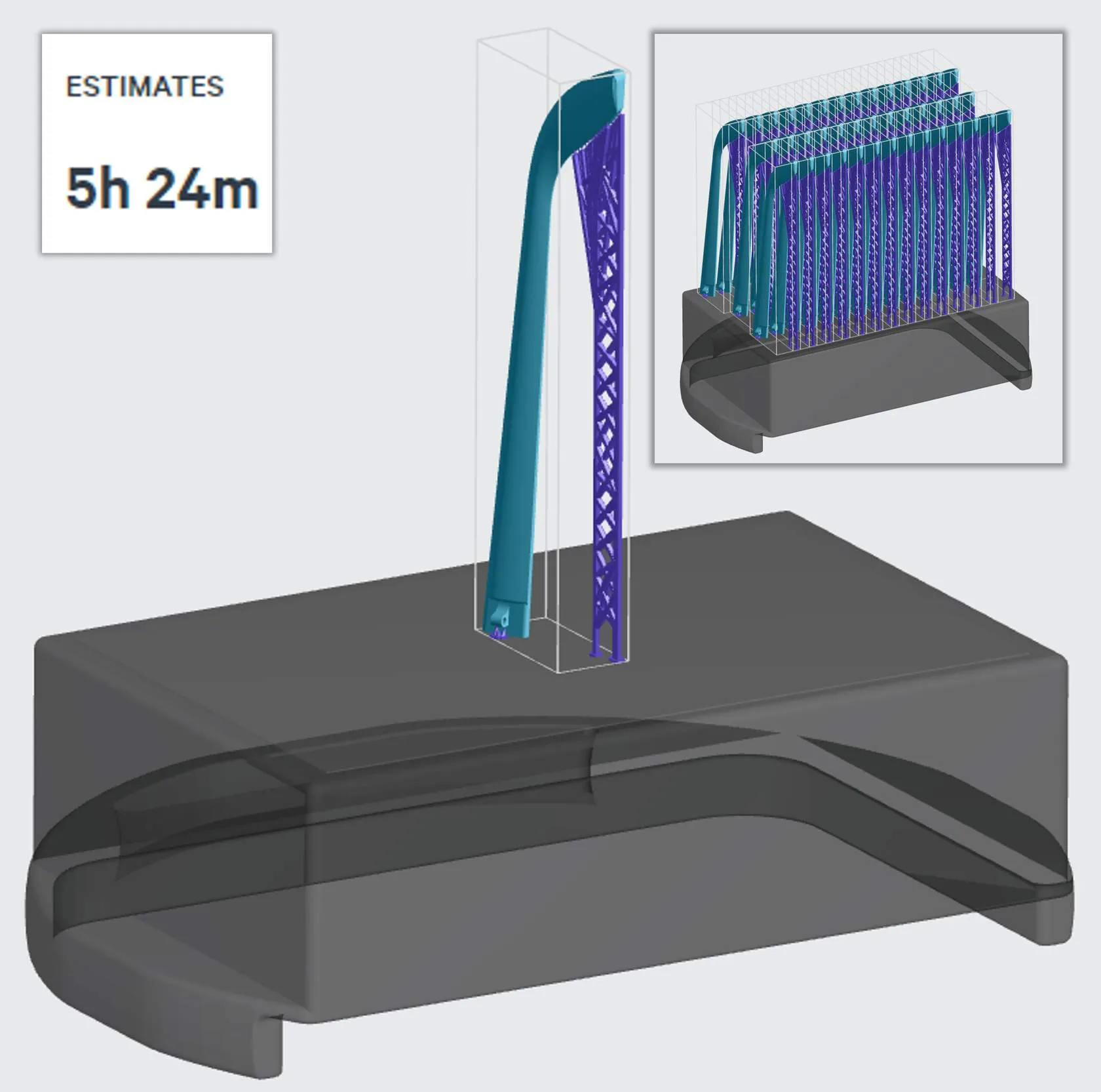 Tall orientation = 5 hours 24 minutes Tall orientation = 5 hours 24 minutes