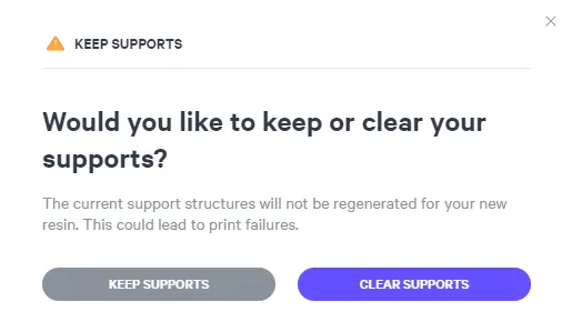 Supports are Resin Specific