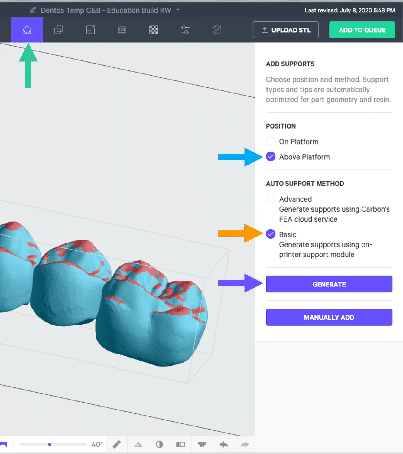 Supporting screen in printer UI