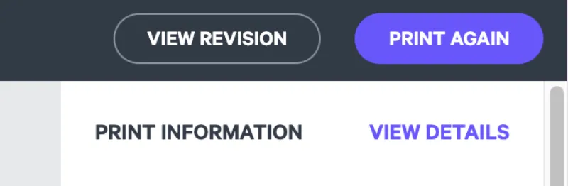 Example: The new “Print Again” button is visible in the top right-hand corner of the Print Record Example: The new “Print Again” button is visible in the top right-hand corner of the Print Record