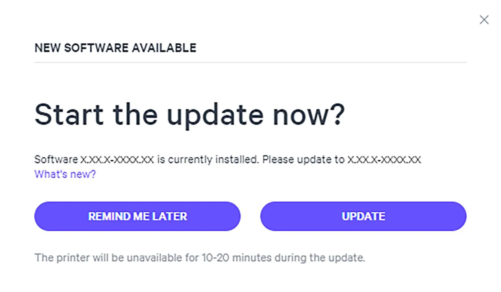 New software prompt