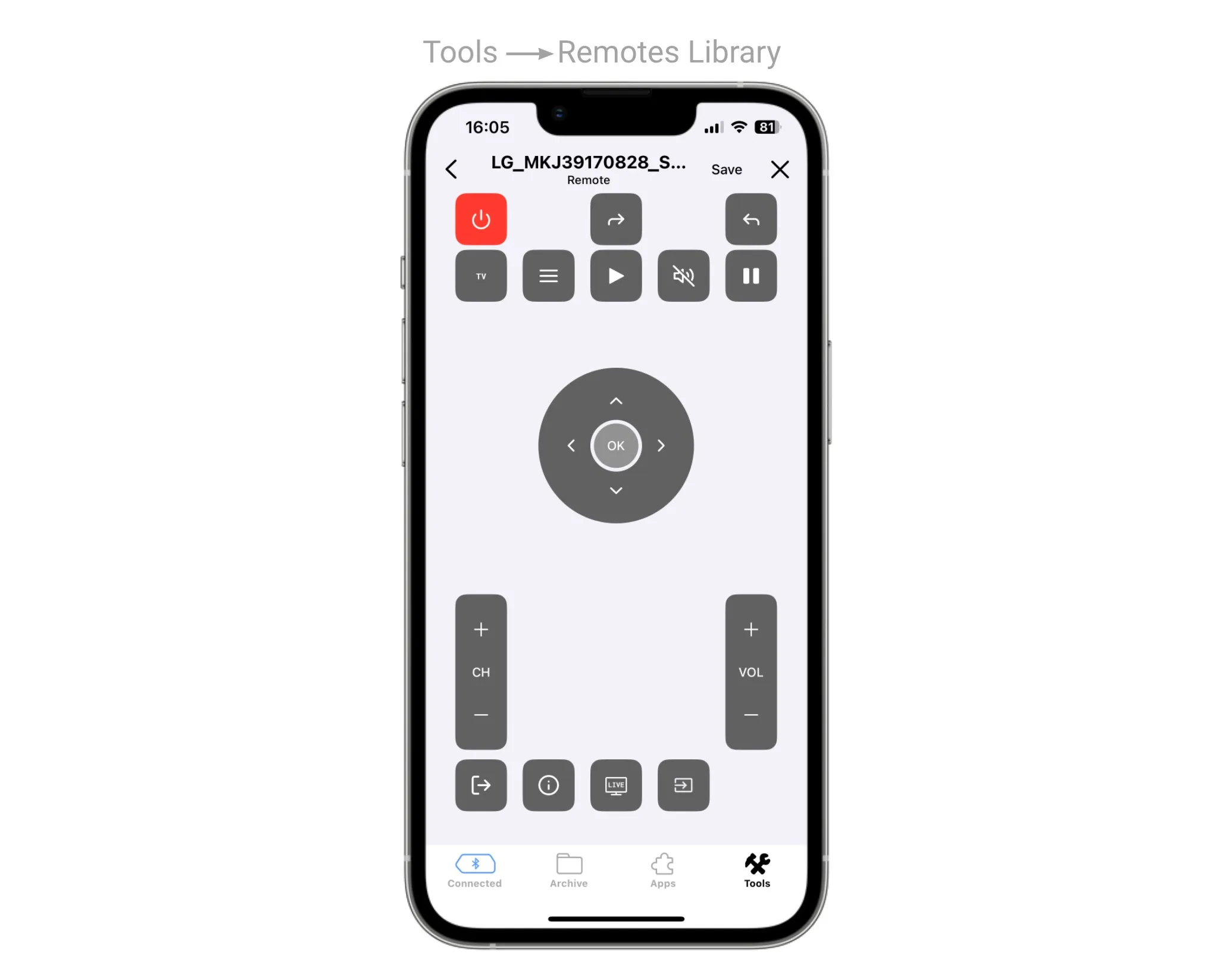 Flipper Mobile App features intuitive IR remote layouts
