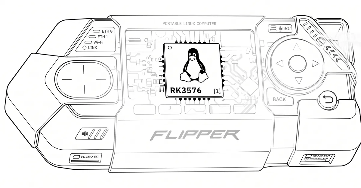 RK3576 location on the Flipper One mainboard RK3576 location on the Flipper One mainboard