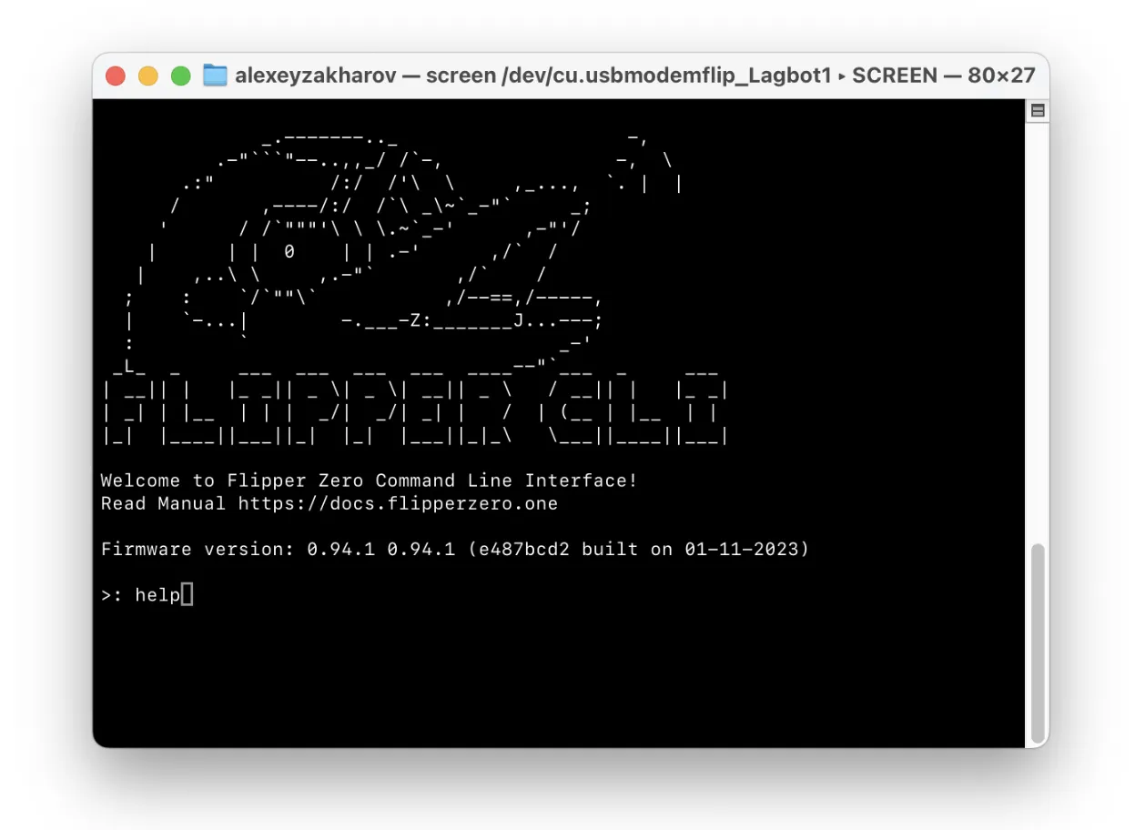 The Flipper Zero command-line interface