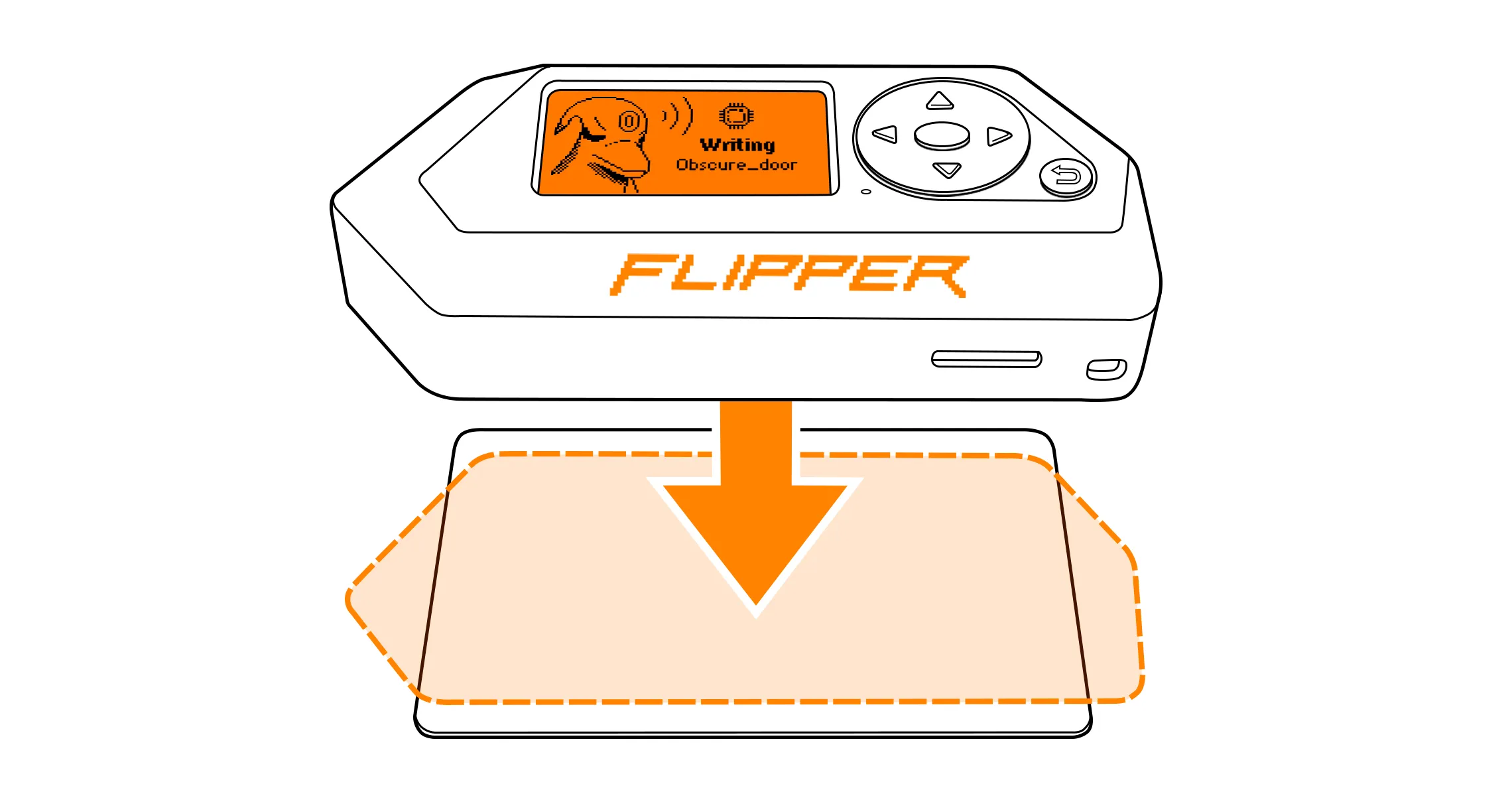 Hold the card in the center of your Flipper Zero’s back