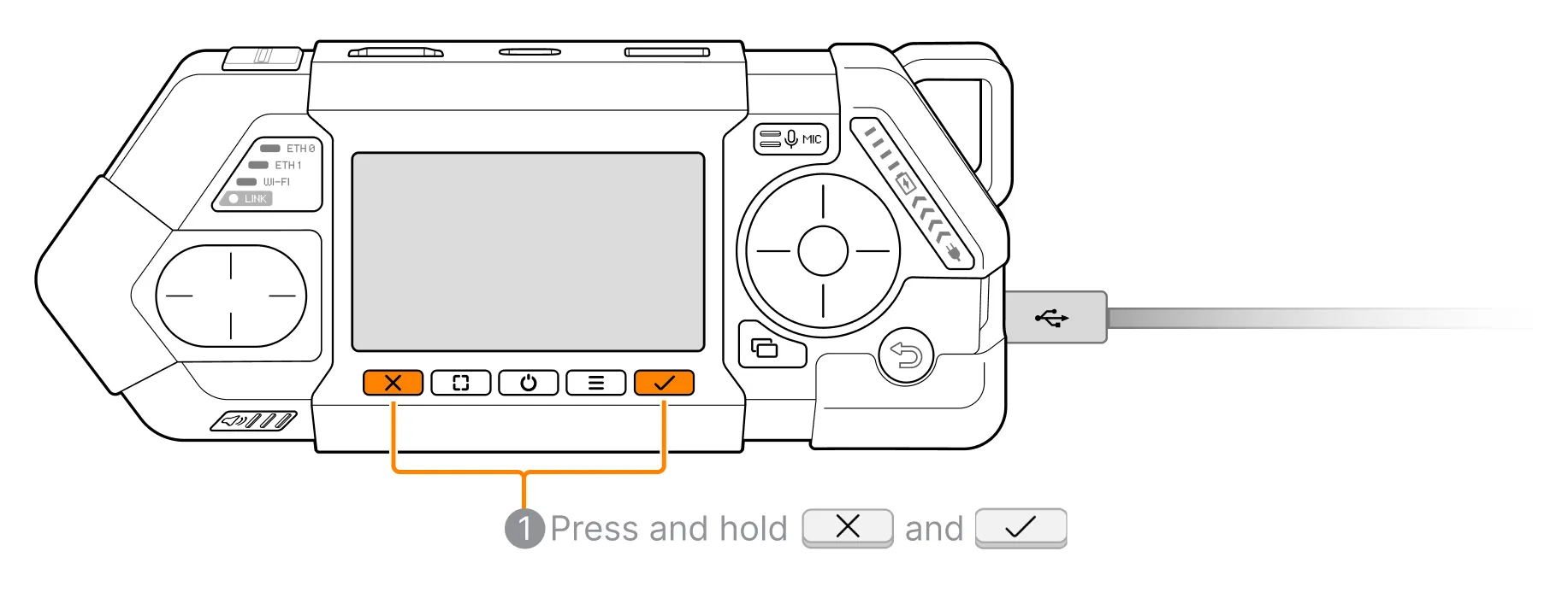 BOOTSEL step 1: hold the Esc and Run buttons
