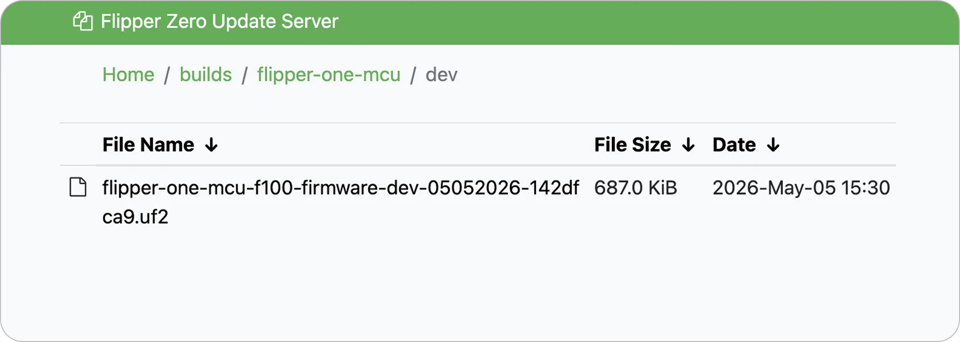 MCU firmware update server