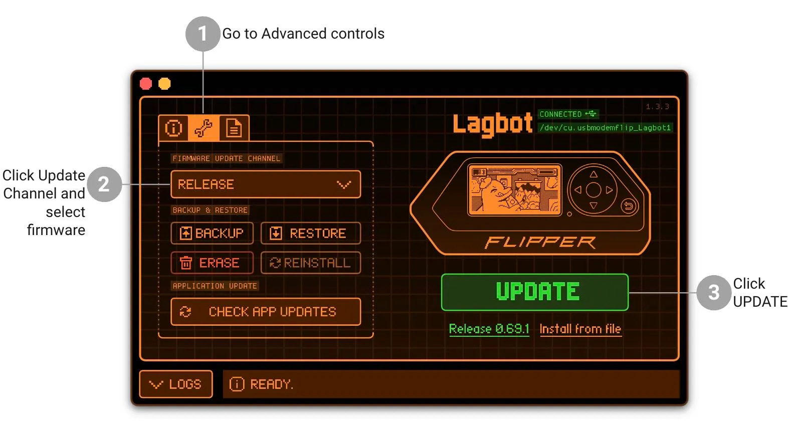 Update your Flipper Zero via qFlipper
