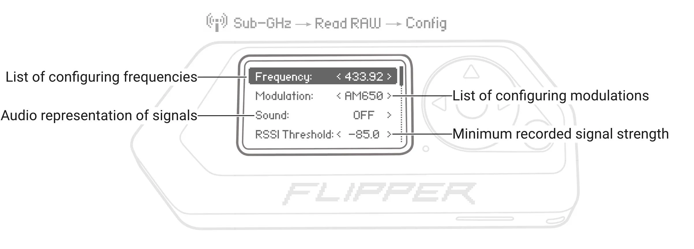 Read RAW configuration screen Read RAW configuration screen