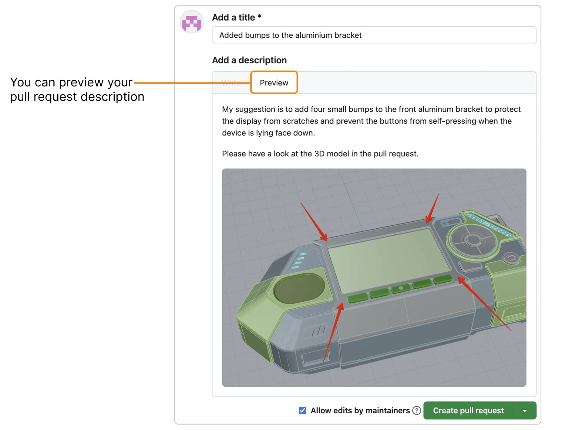 Pull request example