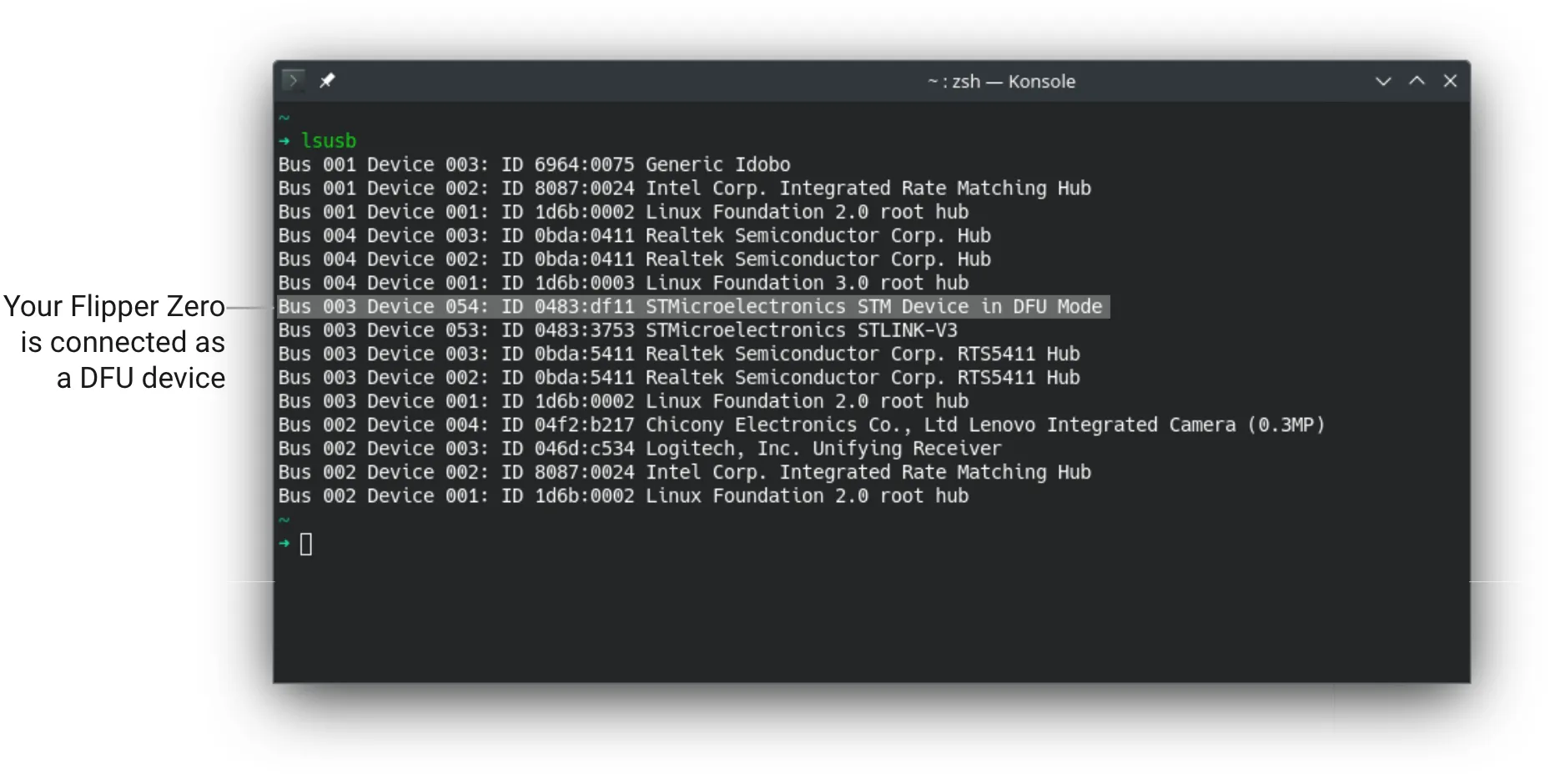 You can check the connection via the Terminal