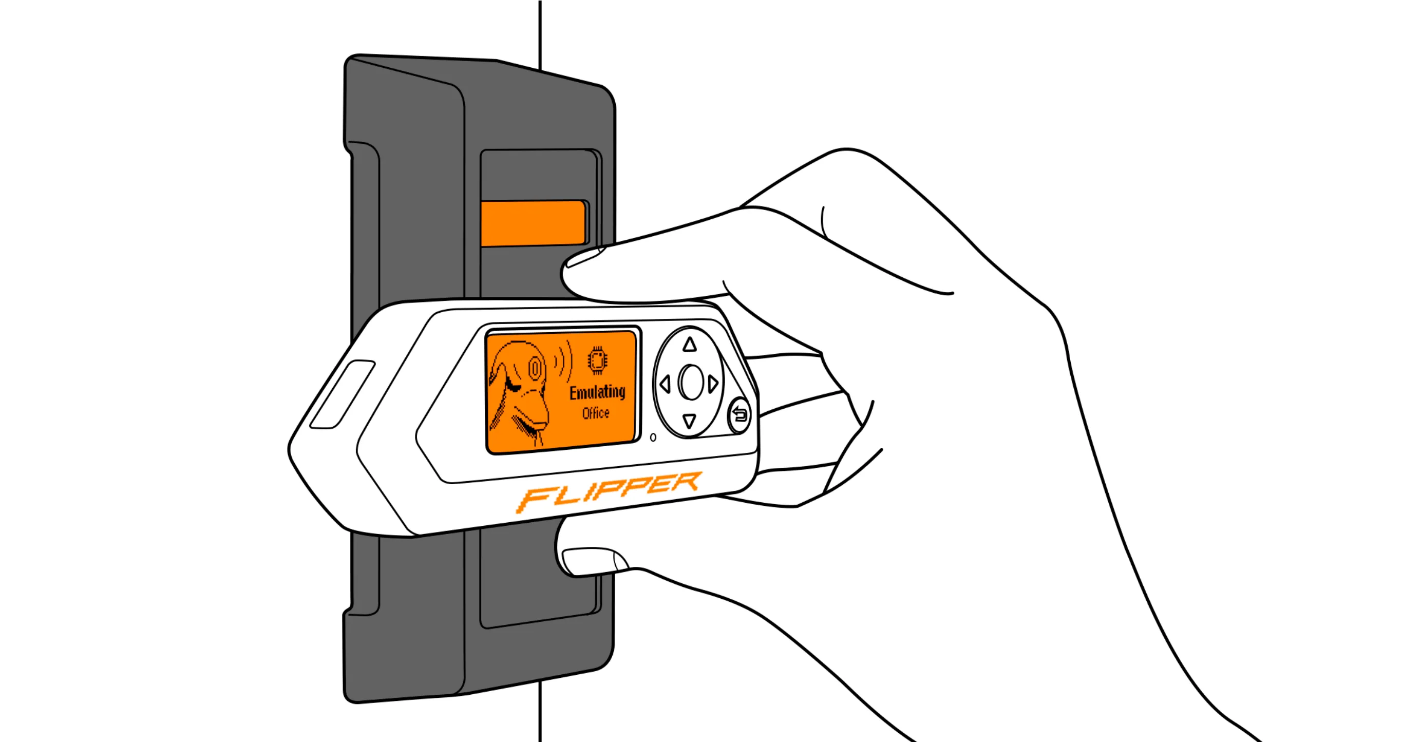 While emulating the NFC card, hold your Flipper Zero near the reader