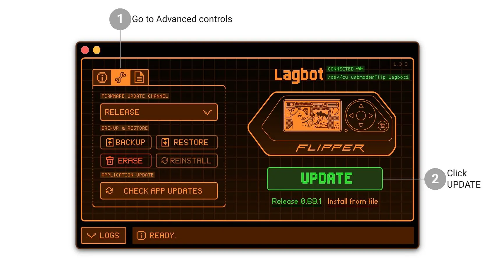 Update your Flipper Zero via qFlipper