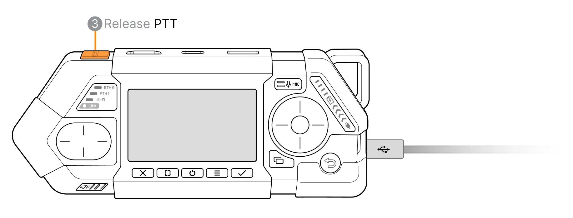 BOOTSEL step 3: release PTT button
